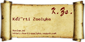 Kürti Zselyke névjegykártya